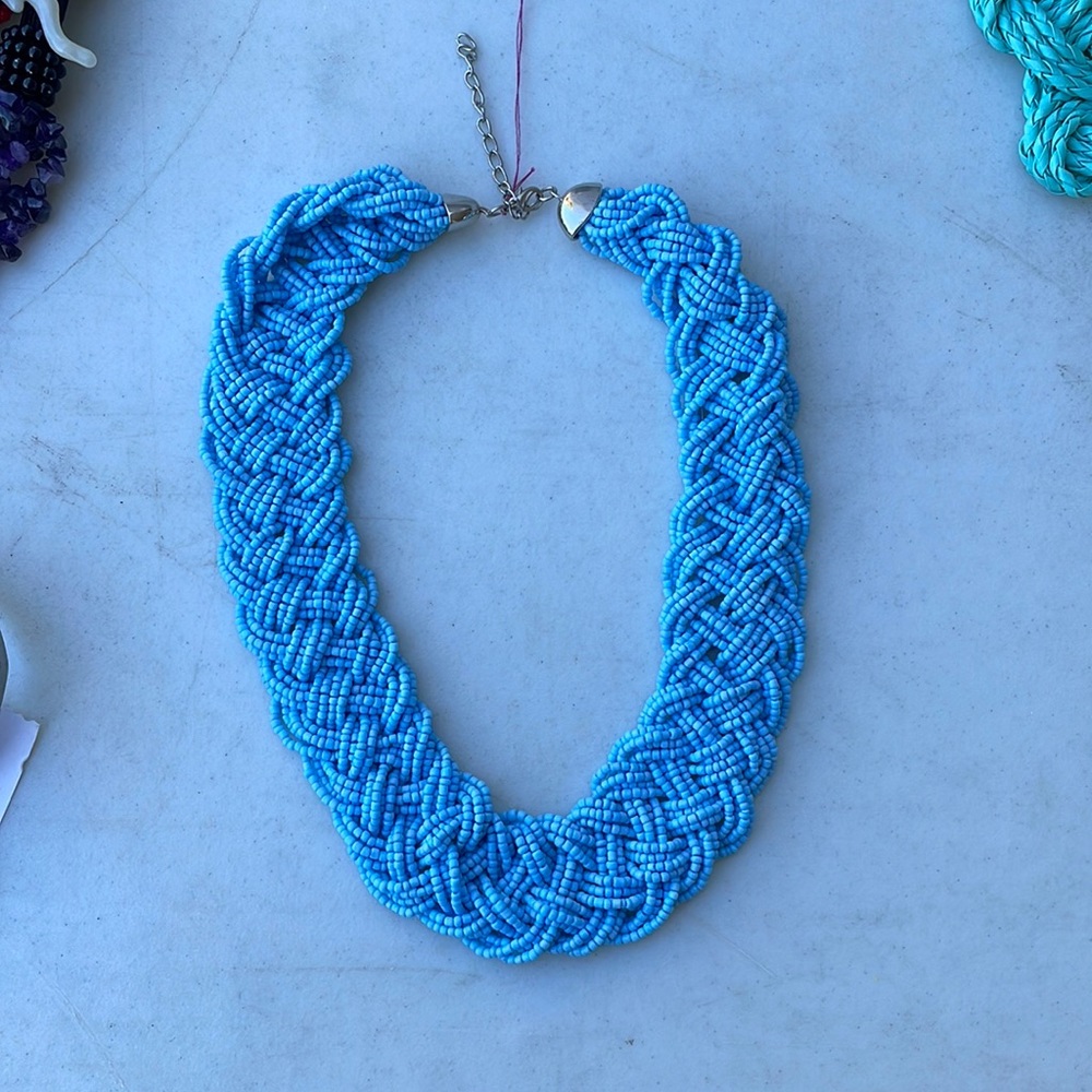 Blue beaded necklace